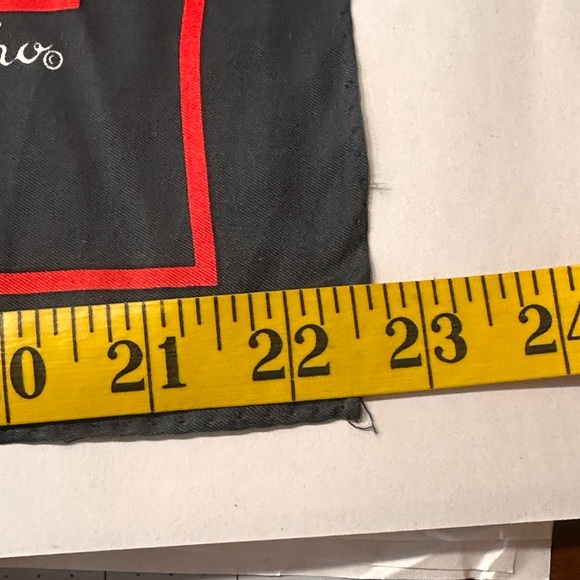 Echo Vintage Classic Elegant Navy , Red ,Gold Plaid‎ Scarf - Picture 8 of 9